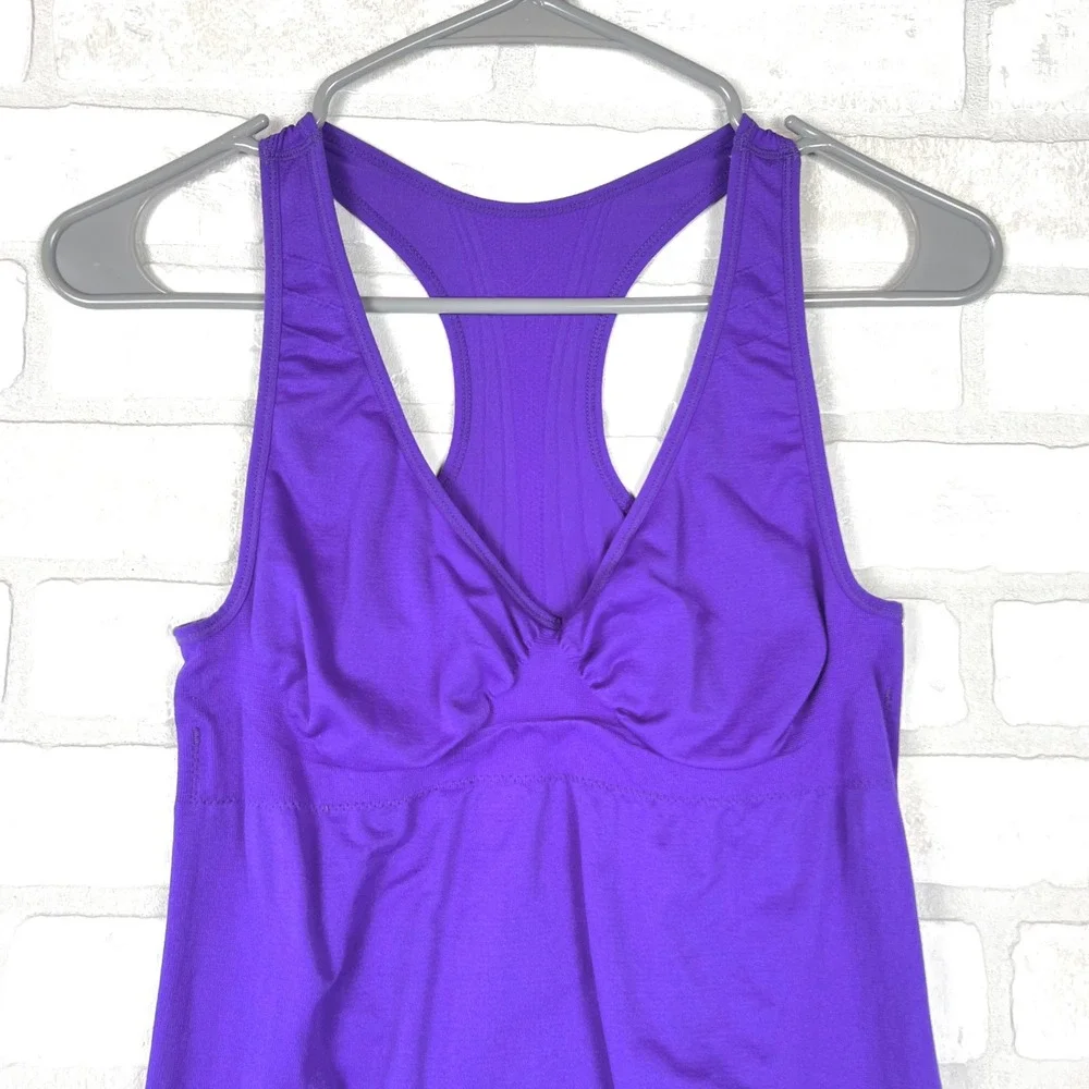 Danskin‎ Now Youth Purple Racerback Athletic Tank Top Compression Ruched XXL